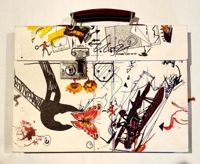 Jean Tinguely - Meta, 1973 Livre d'Artiste, 1973 Reliure en toile illustr&eacute;e par Tinguely, en 