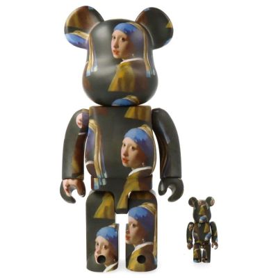 BE@RBRICK - Bearbrick Joahnnes Vermeer "Girl with Pearl Earring" 400% + 100% Vinyl Art Toy. 