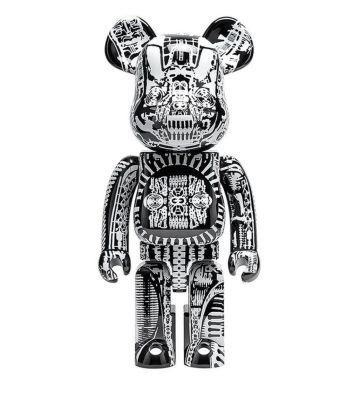 BE@RBRICK - Bearbrick H.R. Giger Black Chrome 1000% 2021 Vinyl Art Toy 72 &times; 25.5 &times; 25.5 cm 