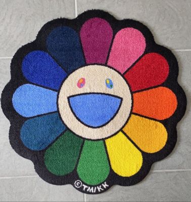 Takashi Murakami (after) - Kaikai Kiki Flower Rug Floor acrylic rug with anti-slip base. Made 