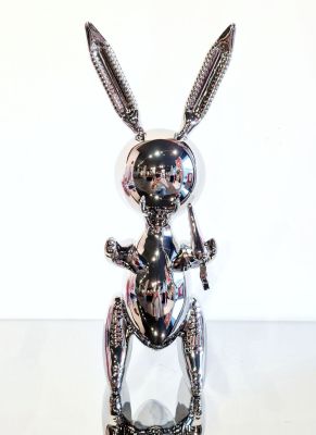 Editions Studio - Balloon Rabbit XL Silver Resin sculpture made with a zinc alloy Limited 