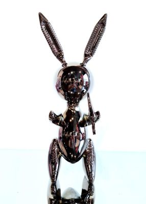 Editions Studio - Balloon Rabbit XL Black Resin sculpture made with a zinc alloy Limited 