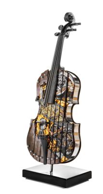 Lirone - Inside a Watch Violin, 2020 Mixed Media Sculpture Unique artwork, COA, 2020 Perfect 