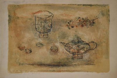 Zao Wou-Ki - La Th&eacute;i&egrave;re, 1952 Original lithograph on Arches paper Signed in pencil and numbered 