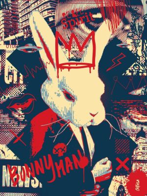 Bunny Man_Gothsa&copy;. Dibond finish, delivered with wall mount, Certificate of authenticity 