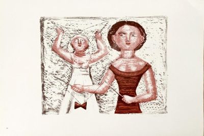 Massimo Campigli - Gioco del diabolo, 1952 Color lithograph on paper, plate signed, not 