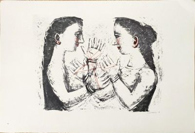 Massimo Campigli - Gioco con il filo, 1952 Color lithograph on paper, plate signed, not 