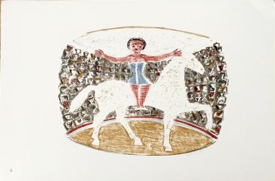 Massimo Campigli - Cavallerizza, 1952 Color lithograph on paper, plate signed, not numbered 