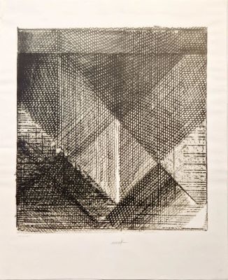 Heinz Mack - Lichtgitter, 1981 Original silkscreen on paper, signed in pencil and numbered 