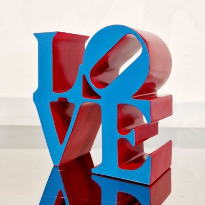 Robert Indiana (after) - Love Red Blue Painted polystone sculpture published by Editions Studio 
