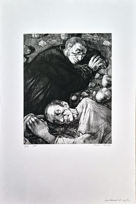 Michel Ciry - Le sommeil des Ap&ocirc;tres (9e &eacute;tat), 1969Etching and aquatint on Rives paper, signed 