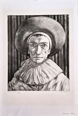 Michel Ciry - Hommage &agrave; Watteau, 1973Etching and aquatint on Rives paper, signed in pencil and 