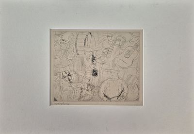 Raoul Dufy - Les Musiciens mexicains, c. 1950Etching on paper mounted on mat, unsigned 
