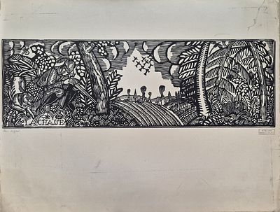 Raoul Dufy - La ChasseWoodcut on heavy paper, not signed, not numbered. Limited edition of 220 