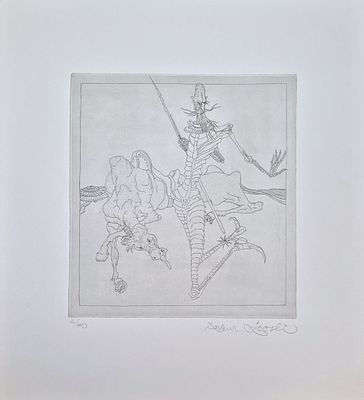 Arthur Loosli - Don Quichotte II, 1972 Original etching on paper, hand signed and numbered 
