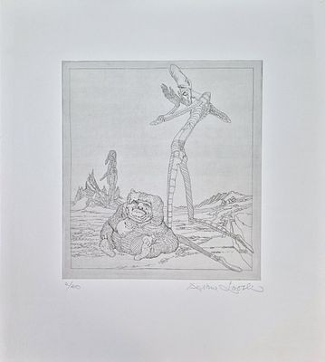 Arthur Loosli - Don Quichotte III, 1972 Original etching on paper, hand signed and numbered 