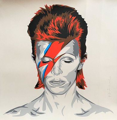 Mr Brainwash - Bowie, 2016Original six-colors screen-print on paper. Signed in pencil &amp; 