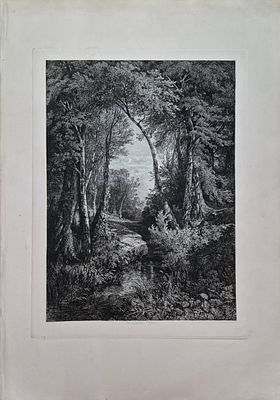 Alexandre Calame - Solitude, 1848-1850Etching on paper, engraved by Alexandre Calame after his 