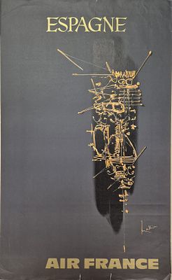 Georges Mathieu - Air France Espagne, 1967Original poster on paper, plate signed, not numbered. 