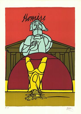 Valerio Adami - Hom&egrave;reLithograph on Arches paper, signed in pencil and numbered IX/XIV. Very 