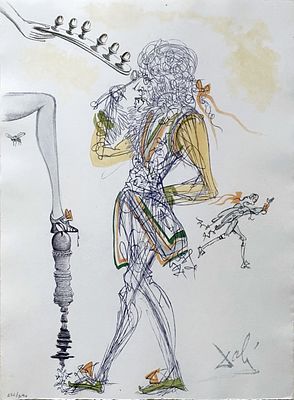 Salvador Dal&iacute; - L'homme et les six œufs (Dali illustre Casanova), 1967Original etching on wove 