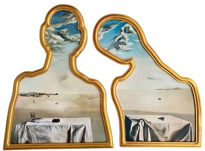 Salvador Dali (after) - Couple aux t&ecirc;tes pleines de nuages 2 granolithographies in 14 colors on 