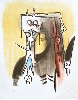 Wifredo Lam - Ils ont le cou des &eacute;chassiers, 1973Color lithograph on paper, signed in pencil 