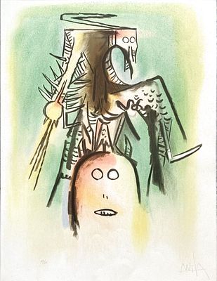 Wifredo Lam - Multiplies des membres des loa, 1973Color lithograph on paper, signed in pencil 