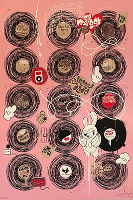 SupaKitch - My Playlist, 20074-color silkscreen on 270gsm Arches paper, hand signed and 