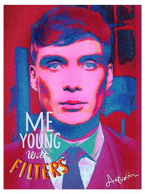 Pellarose - Me Young with Filters (Cillian Murphy), 2024Original digigraphy on Hahnem&uuml;hle 