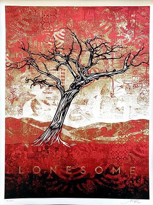 Shepard Fairey - Tom Dula (Black), 2012Silkscreen on cream Speckletone paper, signed in pencil 