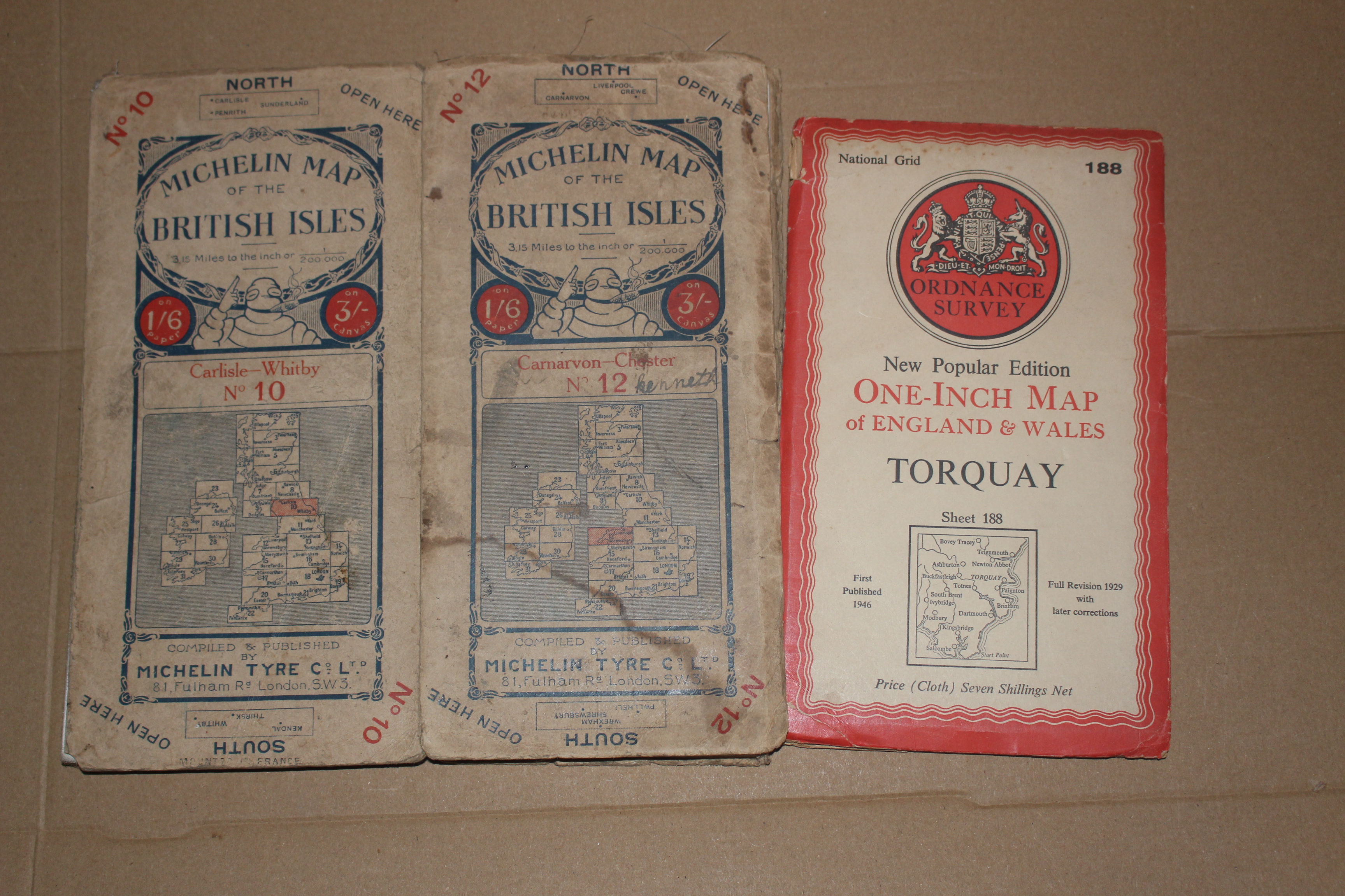 3 vintage maps of the UK
