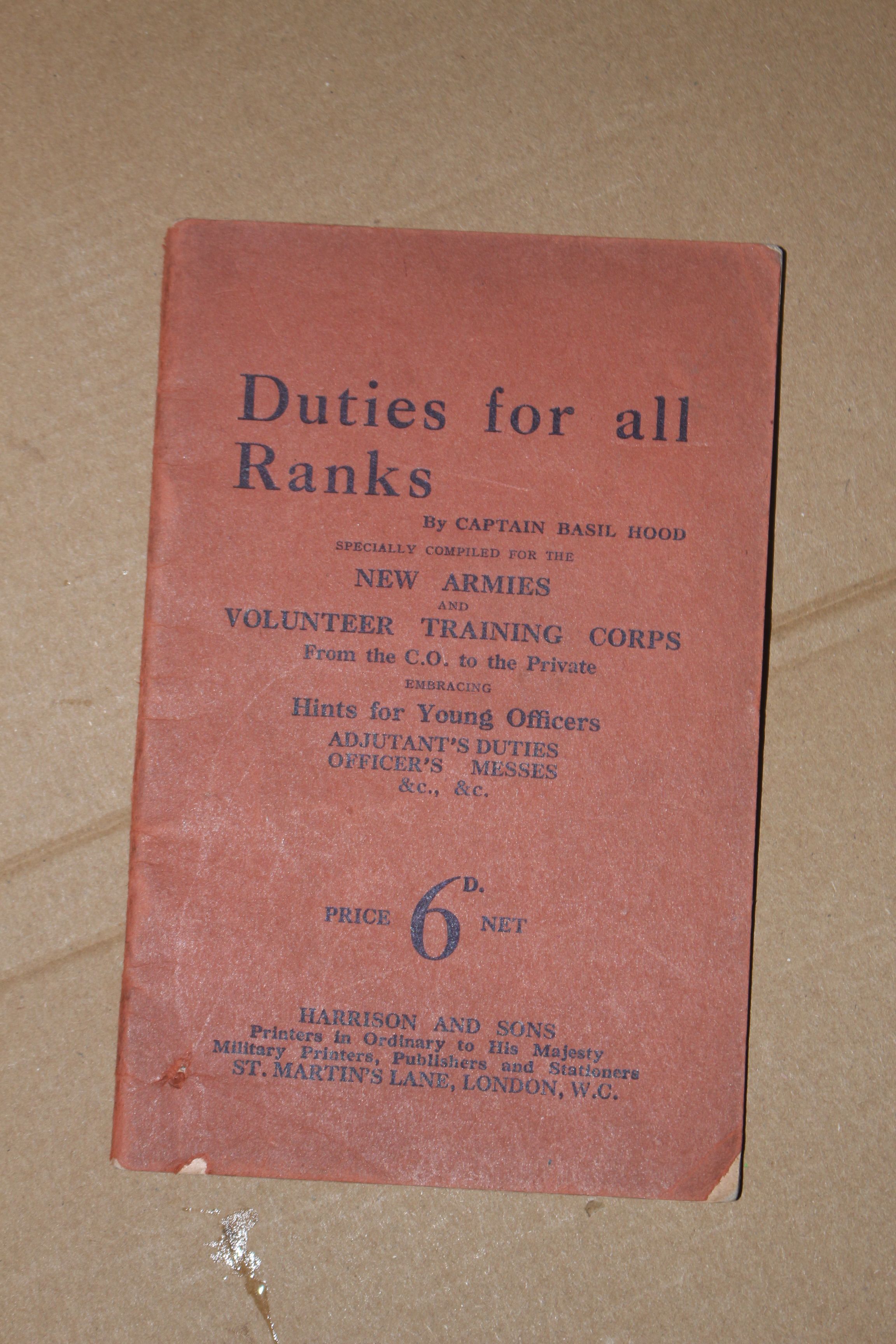 duties for all ranks book military interest