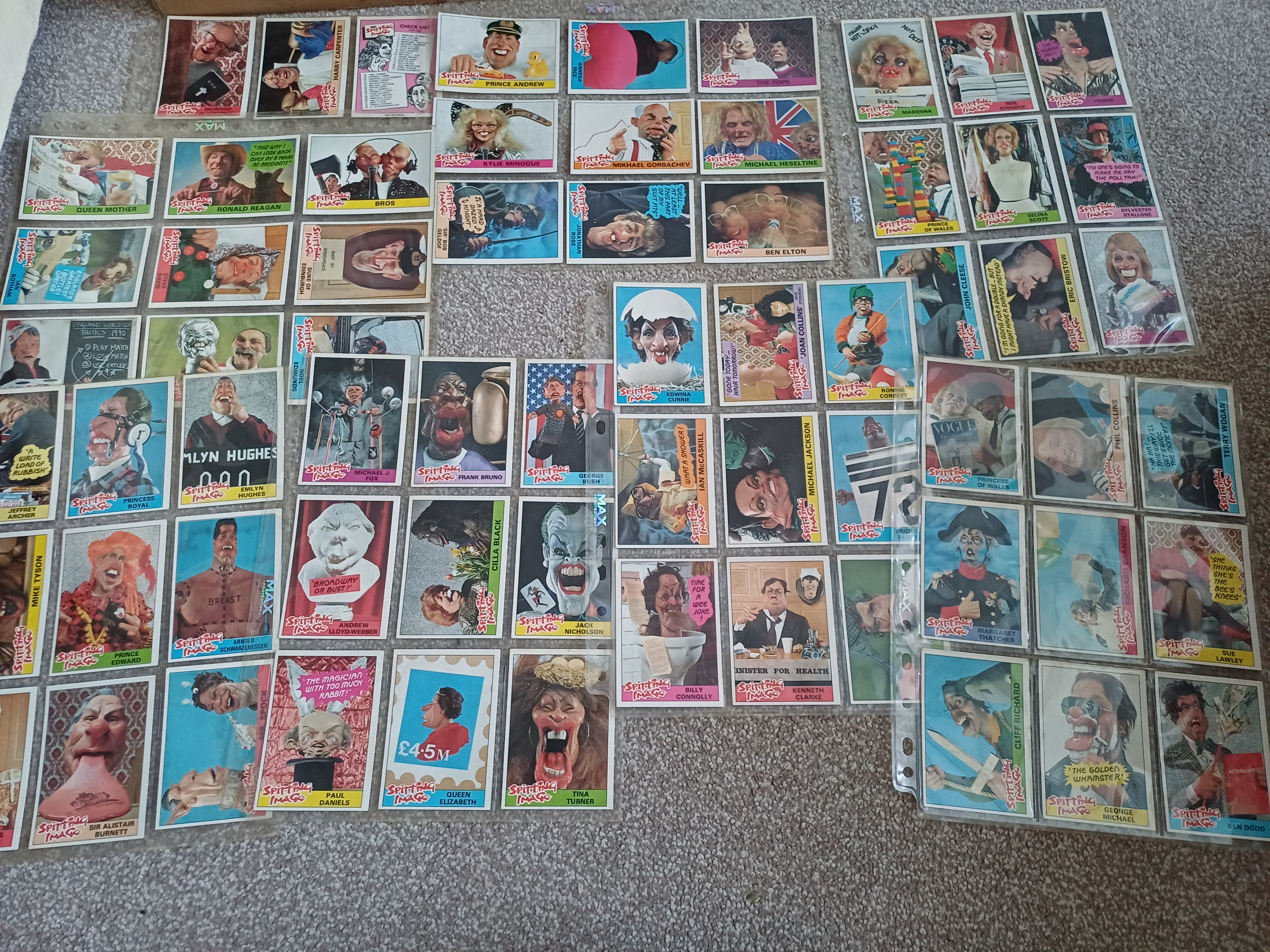 Spitting image collectors cards