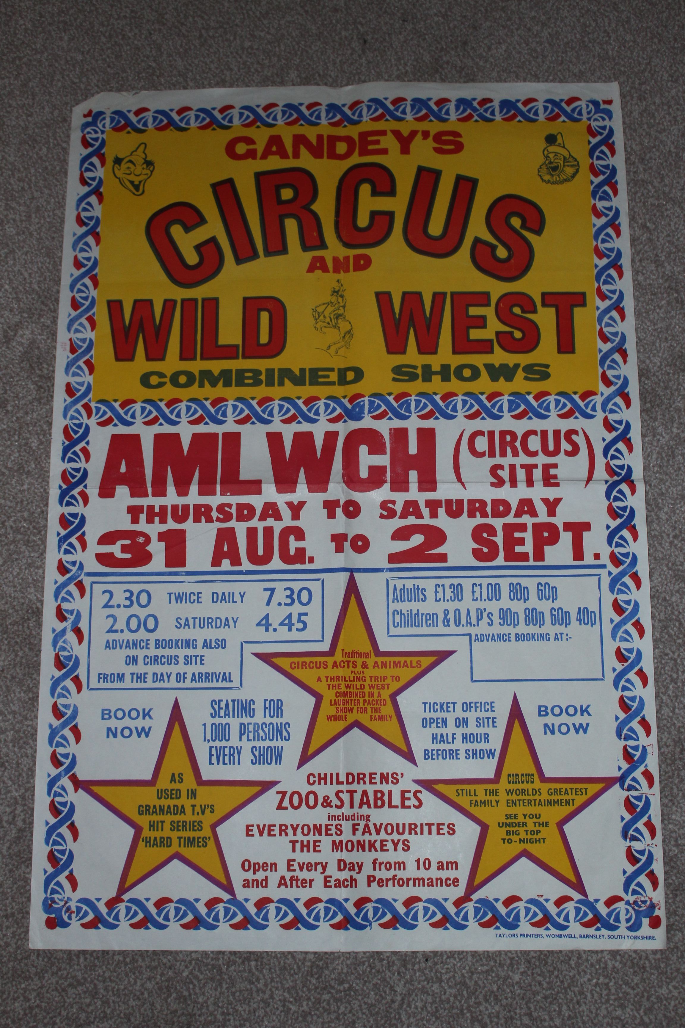 Gandeys Circus poster 70s