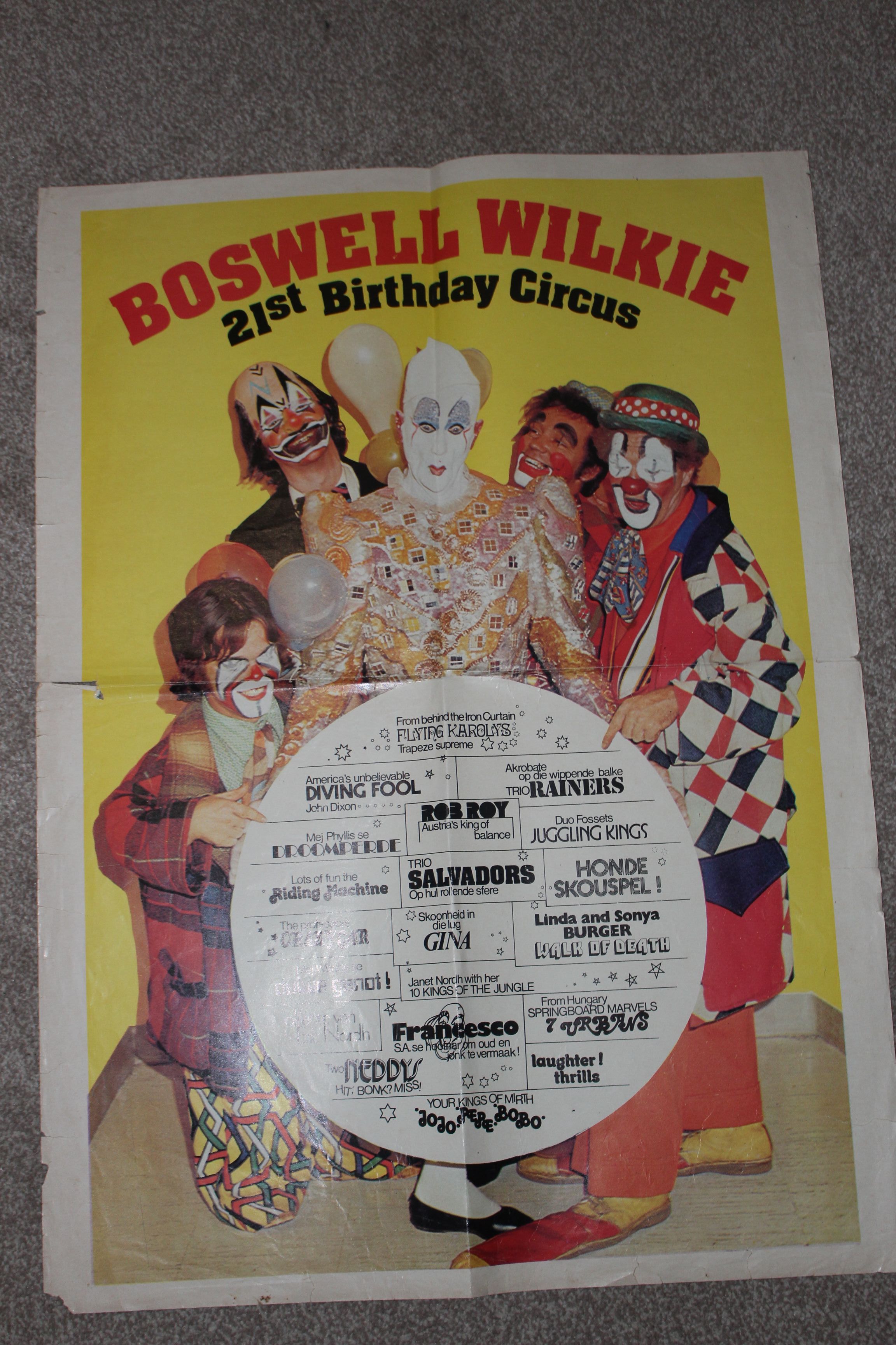 Boswell Wilkie Circus poster vintage 70s?