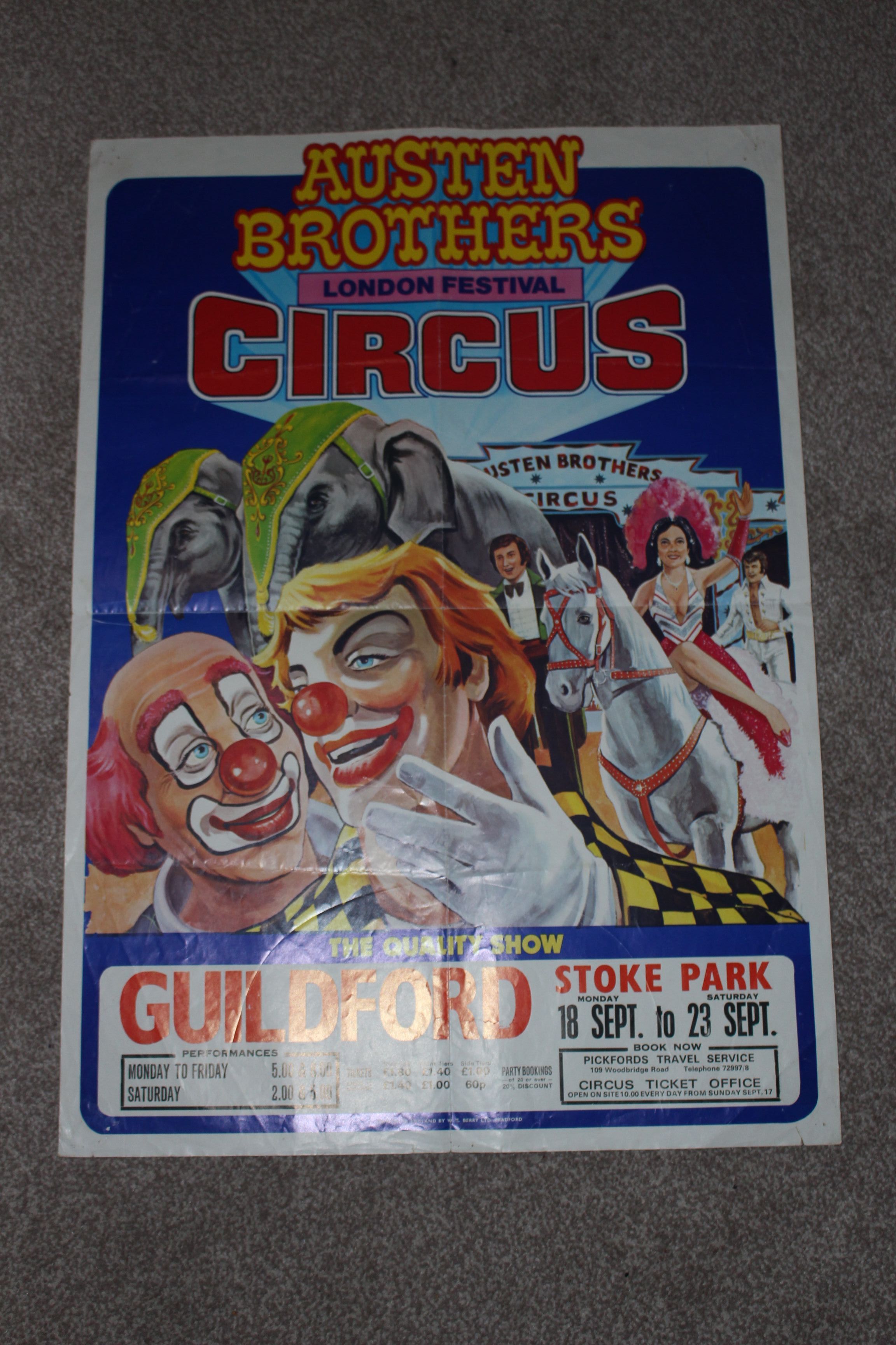Austen Bros Circus poster vintage 70s?