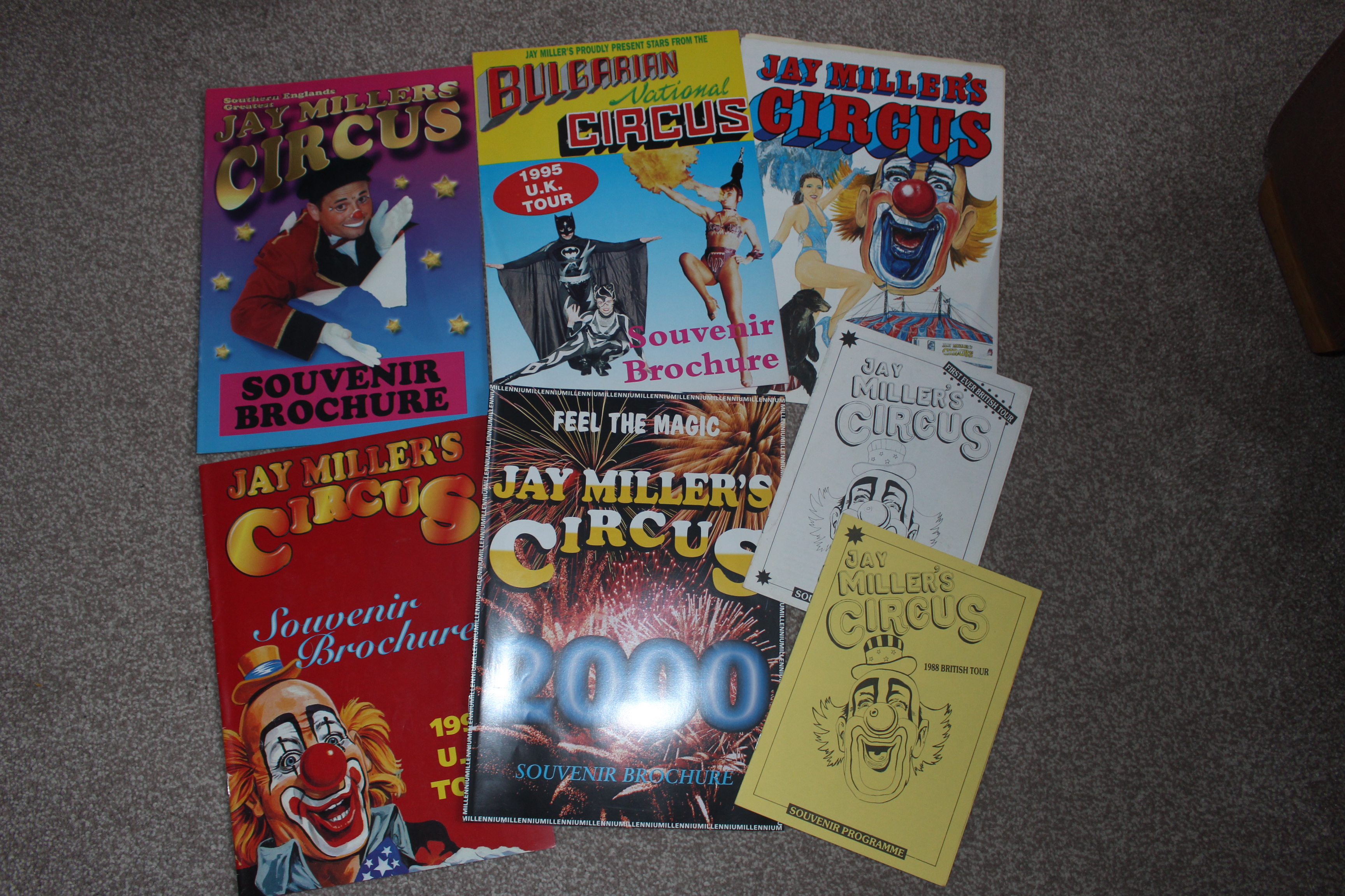 7 jay millers Circus programmes