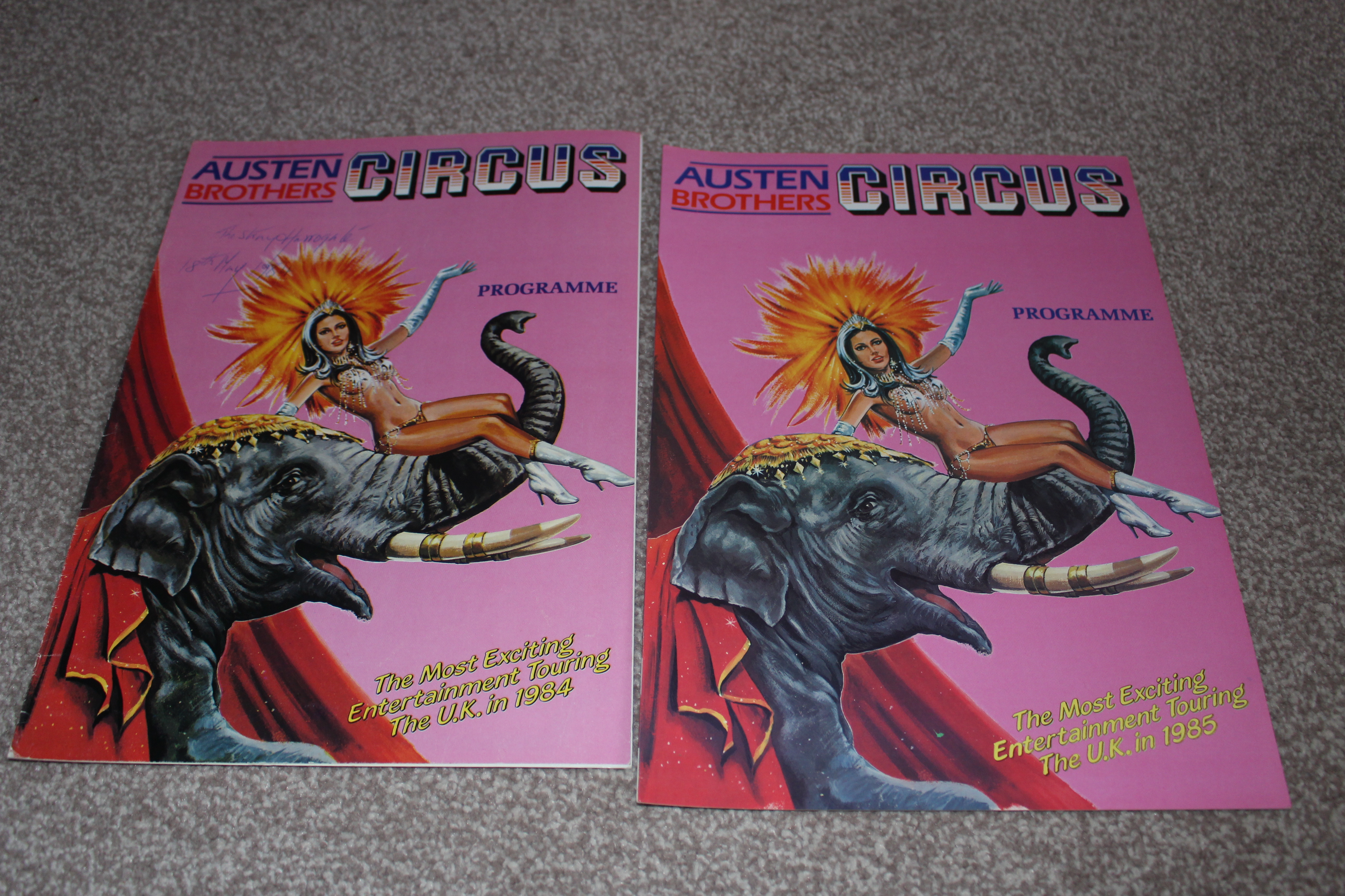 Austen brothers Circus programmes 1980s