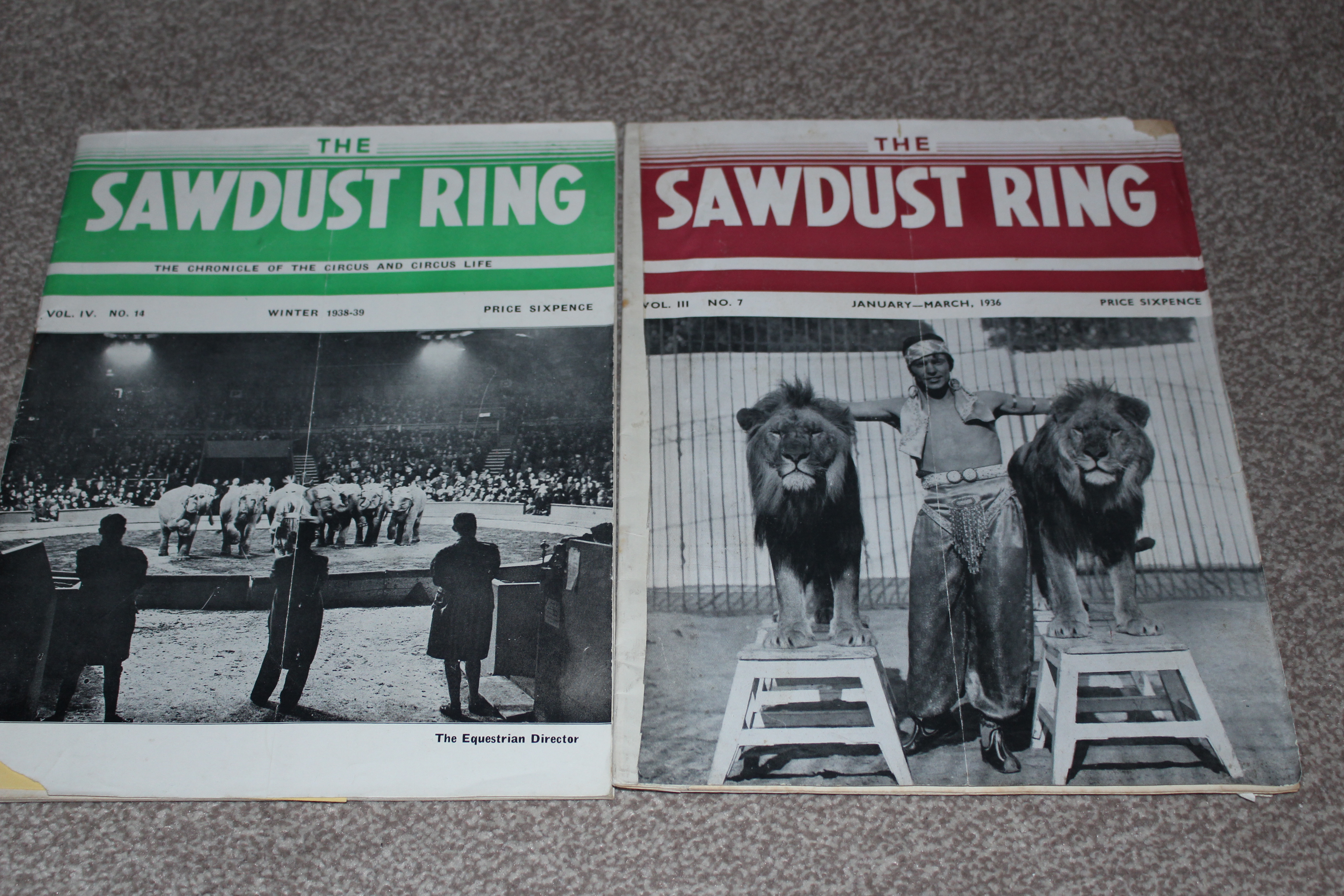 2 copies sawdust ring 1936 1939