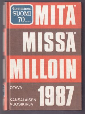 Что, где, когда. Ежегодник гражданина на 1987 г. На финском языке. Хельсинки. Otava. 1986 г. 
