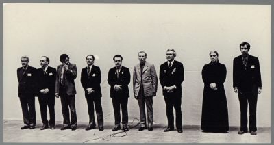 Народный артист И. Г. Лапиков и его коллеги по цеху. Урал, гастрольный тур, 1970- е гг. Размеры 