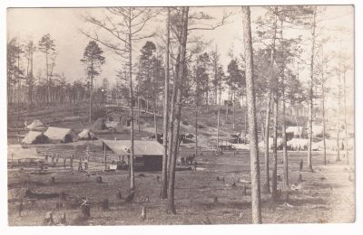 Редкость. Временный лагерь в средней части Амурской железной дороги. Фотооткрытка начала 20-го 
