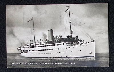 Письмо с парохода Preussen на открытке. 1931 г. Размер 8,6 х 13,8 см. Почта Копенгаген и Москва.