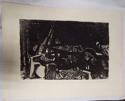 Гравюра. Пантелеев М. Из серии "Массовые волнения". Гильотина. 1989 год. Второй экземпляр из 