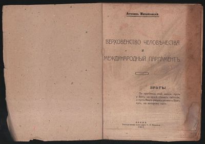 Михайловский А. Верховенство человечества и международный парламент. Орел. Электрическая 