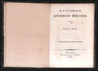 Гофман Э. Собрание сочинений в 12 томах. Том 9. На немецком языке. Берлин. Verlag von G. 