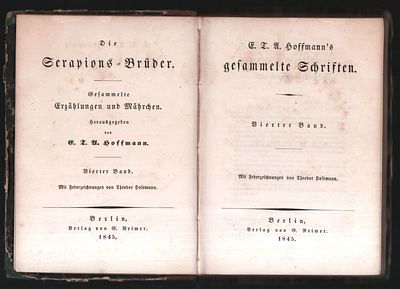 Гофман Э. Собрание сочинений в 12 томах. Том 4. На немецком языке. Берлин. Verlag von G. 