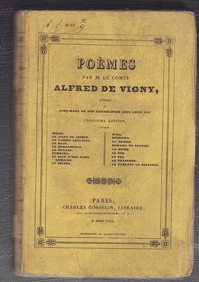 де Виньи А. Поэмы. На французском языке. Париж. Charles Gosselin. 1829 г. VII, 344 с. Бумажная 