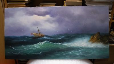 Картина художника А. Лузгина "Шторм". 1999 год. Холст, масло.